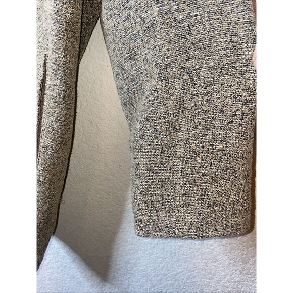 Mino Lombardi Wool Silk Tweed Womens 12 Zip Trench Jacket gorp Speckle ITALY - Picture 5 of 12